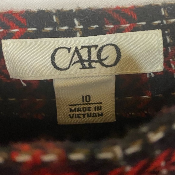 Cato Tartan Plaid A line Skirt, Red, Black, White, Size 10 - Picture 4 of 7